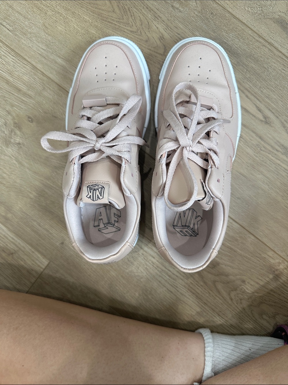 Nike Low Top Sneakers in Blush Pink and White